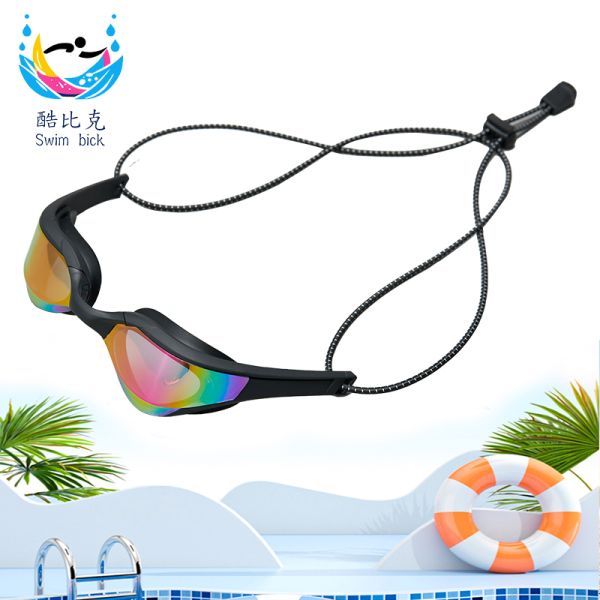 Electroplated colored unisex anti-fog swimming goggles, fashionable and good-looking eye protection glasses