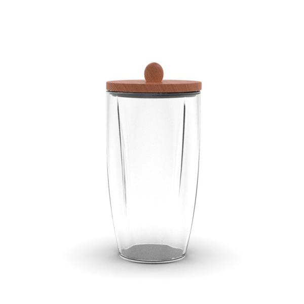 500ml 800ml Bamboo Lids Clear Glass Storage Jars 1L Glass Kitchen Canisters