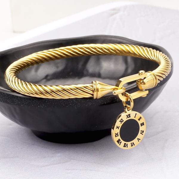 18k gold digital Roman tag jewelry bracelet Stainless Steel bracelet Female titanium steel plating Wire Rope accessorie