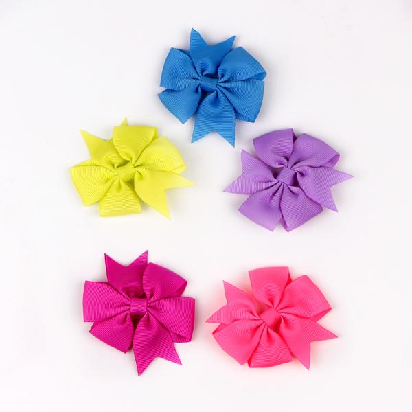 196 Color Range Selection Grosgrain Hair Ribbon Bow with Custom Logo and Clip On Back