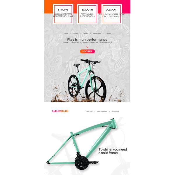 Ordinary Pedal Double Disc Brake Carbon Steel Frame 21 Speed Pure Color Mtb Mountain Bikes Bicycle