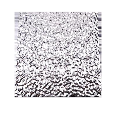 304 Silver Stainless Steel Wall Plate Sheets Embossed Black Mirror Water Ripple