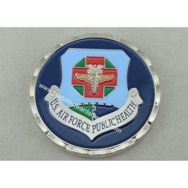 US Air Force Public Health Personalized Coins , Zinc Alloy Die Casting in Size 1 3/4 Inch And Nickel Plating
