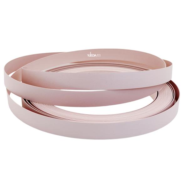 A2054 Matte Blush Pink PVC Edge Banding Strip, Wear Resistant Furniture Edge Tape For Wardrobe Cabinet Vanity