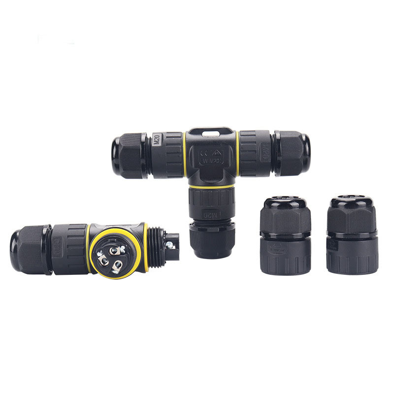 Straight Through 3 Way 4 Way Circular Waterproof Connector 2/3/4/5/6 Core Outdoor Cable Terminal Connector