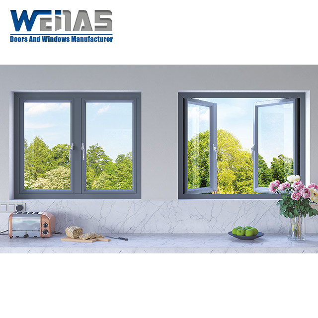 Double Glazed Anti Mosquito Custom Casement Windows Aluminum Energy Efficient