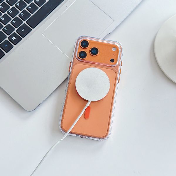 Transparent MagSafe-Compatible Shockproof Phone Case for Wireless Charging and Daily Protection