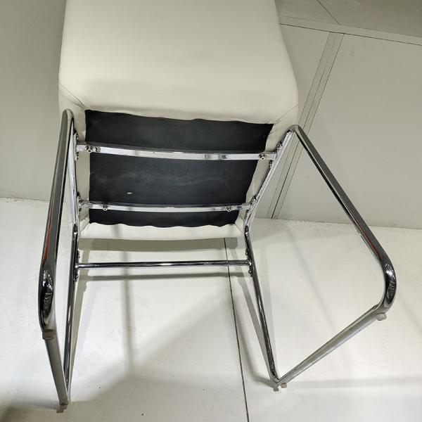 White Hotel Restaurant Leather Chair Electroplated Base Luxury Dining Chair 57*48*91cm