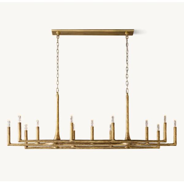 72-дюймовый винтажный крестьянский люстральщик с антикварным латуниным фонарем