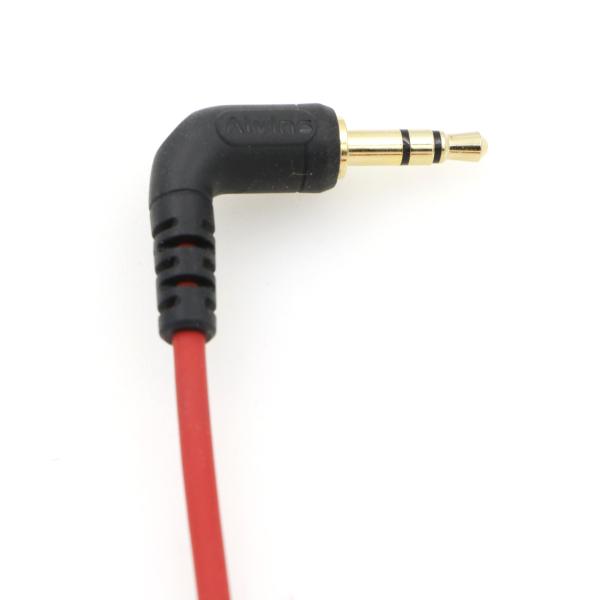 Cabos de Alvin bloqueando 3.5mm TRS para 3.5mm TRS cabo de áudio para Sennheiser Deity TC-1 ângulo reto TRS cabo enrolado para DSL