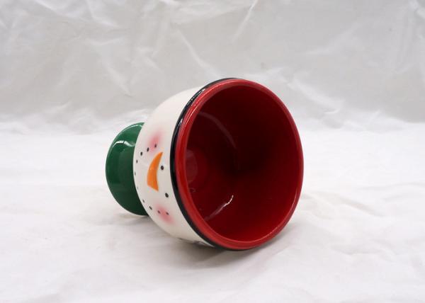 Ceramic Snowman Coffee Mug , Strong Dolomite Christmas Mugs With Feet