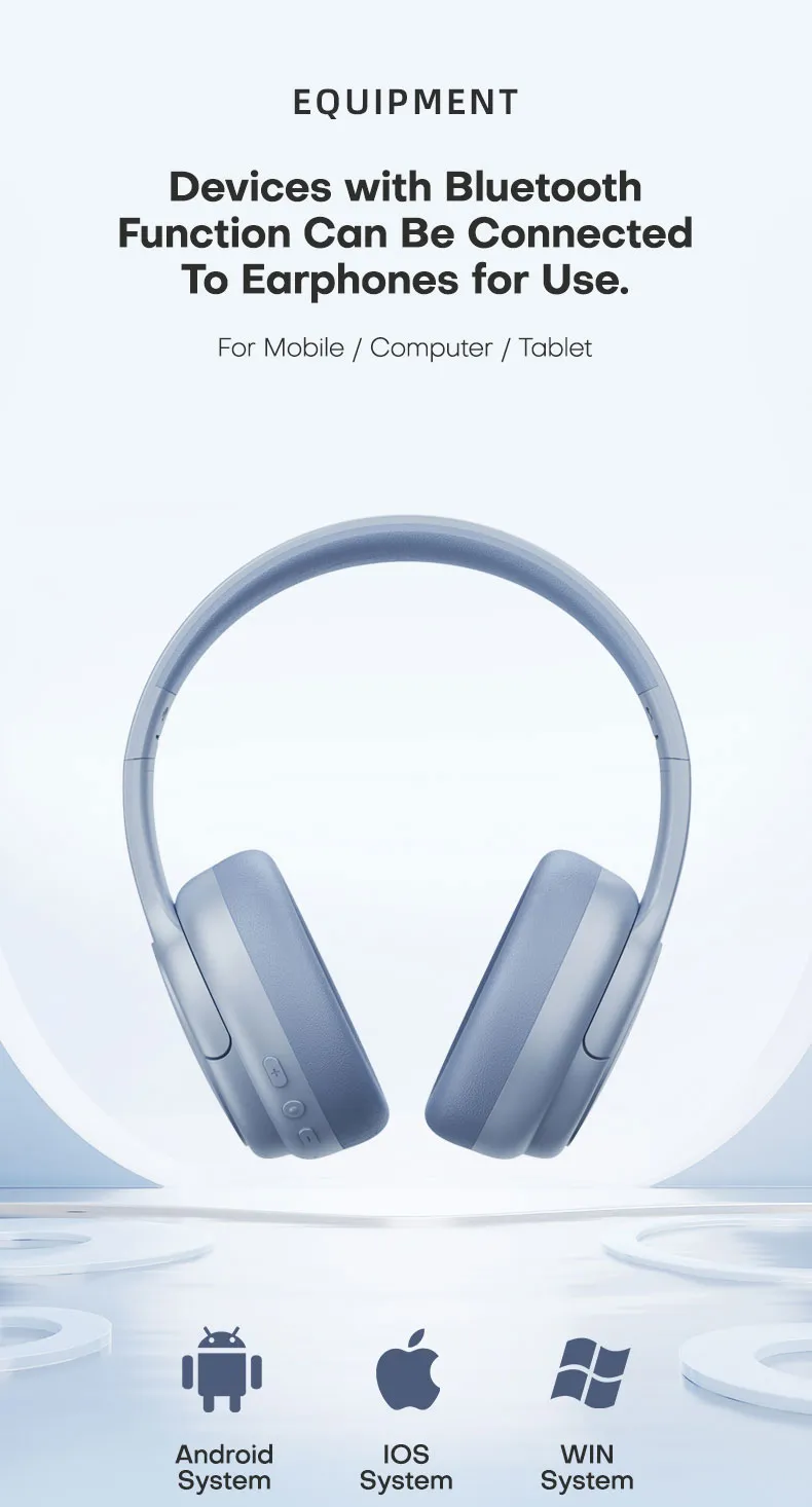 Lenovo TH20 Foldable Stereo Headphones 40mm Diameter Lightweight