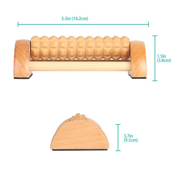 Pain Circulation Wooden Fitness Equipment Foot Massage Roller Acupressure