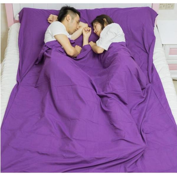 Sleeping Bag Liner,Wide Cotton Camping and Travel Sheet ,Lightweight Warm Weather Roomy Compact Sleep Bag(HT8036)