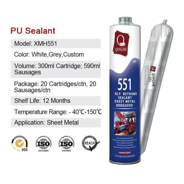 CAS No. 9009-54-5 High Viscosity Primer-less Auto Body PU Sealant Manufacturers Black Gray White Adhesive 310ml