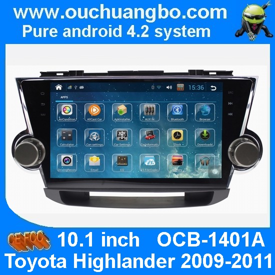 Ouchuangbo Toyota Highlander 2009-2011 android 4.2 autoradio DVD GPS stereo navigation system support 4 core MP4 Aux