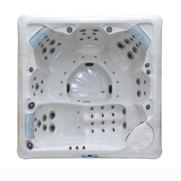 Balneario al aire libre de lujo de la tina caliente de 5 personas con la iluminación superior y una cascada retroiluminada