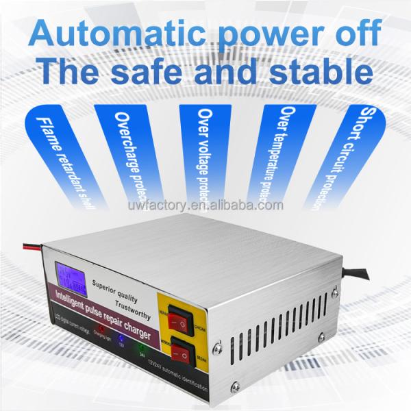 Motorcycle / Scooter Battery Charger 12V 10A 24V 5A Pulse Repair Charger PC Fireproof Material