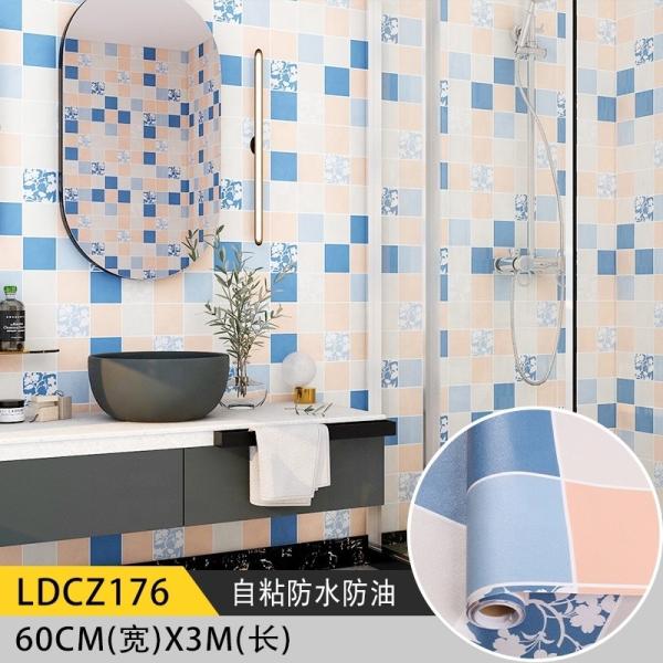 Ceramic Tile Brick Design Waterproof Wallpaper for Kitchen 3D PVC Self Adhesive Tile Wall Sticker