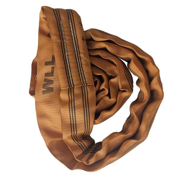 6T Brown Polyester Lifting Sling , Endless Style Industrial Lifting Slings round sling , High capacity Extreme Tensile Strength