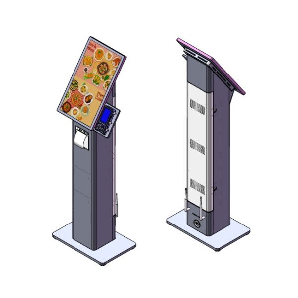 21.5 Inch Hotel Fast Food Self Serve Ordering Kiosk With Printer Qr Code Scanner Self Service Payment Kiosks