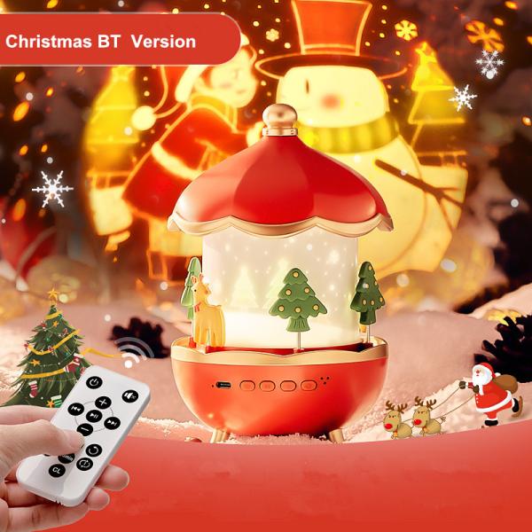 Christmas Gift Dream Star Projector Night Light Creative Rotary House Music Box Projector Lamp With Wireless Speaker