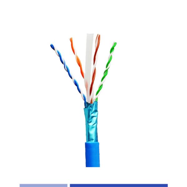 F/UTP 23AWG Cat6 câble cuivre solide 4 paires PVC veste bleue 305Mtr