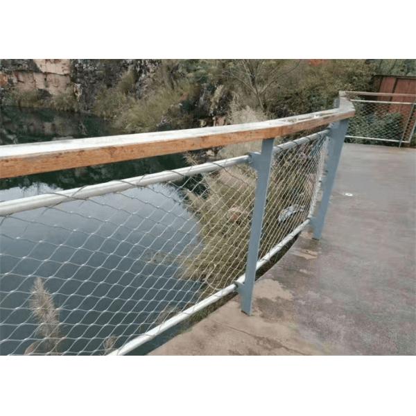 Flexible Rhombus Banister Guard Net , Stainless Steel Mesh Rail Guard For Stairs