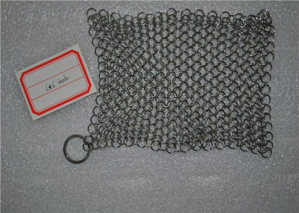 Kitchen Cleaning Chainmail Scrubber For Cast Iron Cookware , Stainless Steel 316