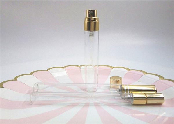 Travel Set Round Refillable 10ml Glass Perfume Spray Bottles With Silver Gold Cap