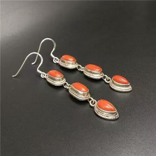 Natural Ruby Pendant Earrings