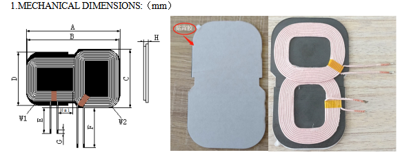 15W 25W 3-Coil Flat Winding Wireless Charging Transmitter Coil for Automotive and Wearables