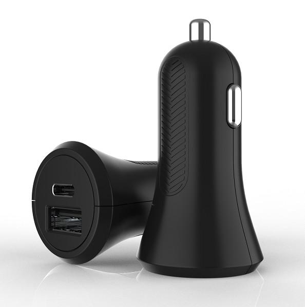 Dual Port Car PD18W 5V2.4A USB C PD Charger