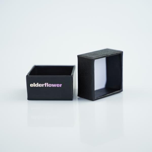 Custom Logo Rigid Cardboard Mini Jewelry Box with PVC Accessories Plastic Material Structure