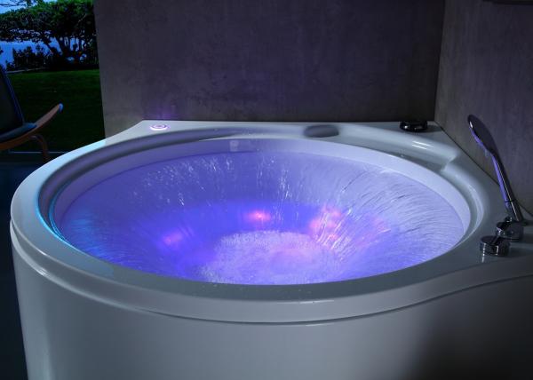 Acrylic Whirlpool Corner Massage Bathtub With Circle Waterfall