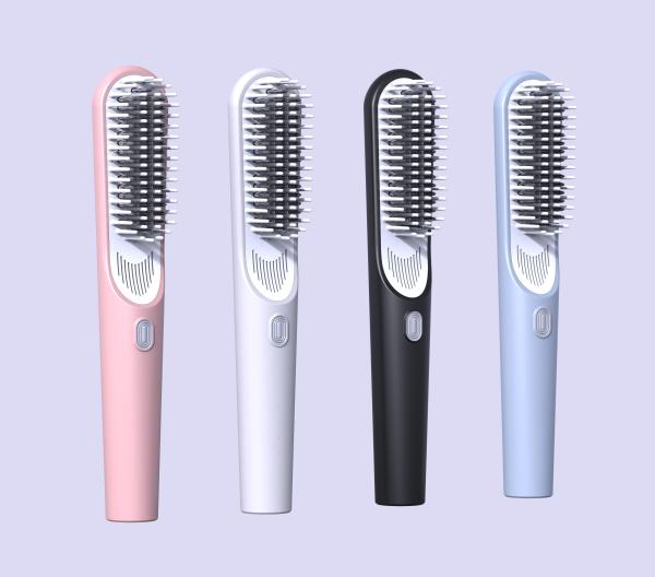 Rechargeable Cordless 3 Temperature Settings Anion Hair Straightener Brush