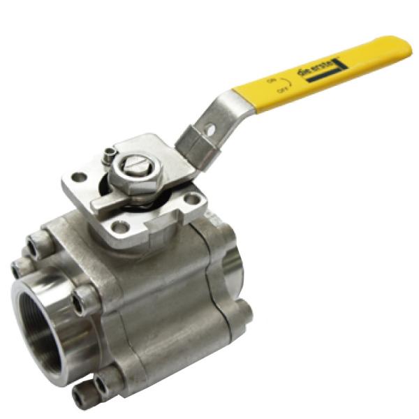 Class 800 3 Piece Forged Steel Ball Valve ASTM A105 / ASTM A182 F304 / F316 Available