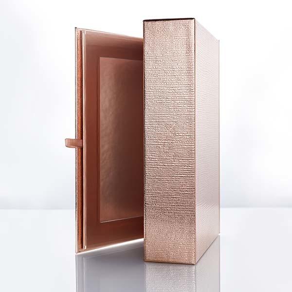 Rose Golden Foldable Cosmetic Travel Box With Makeup Mirror