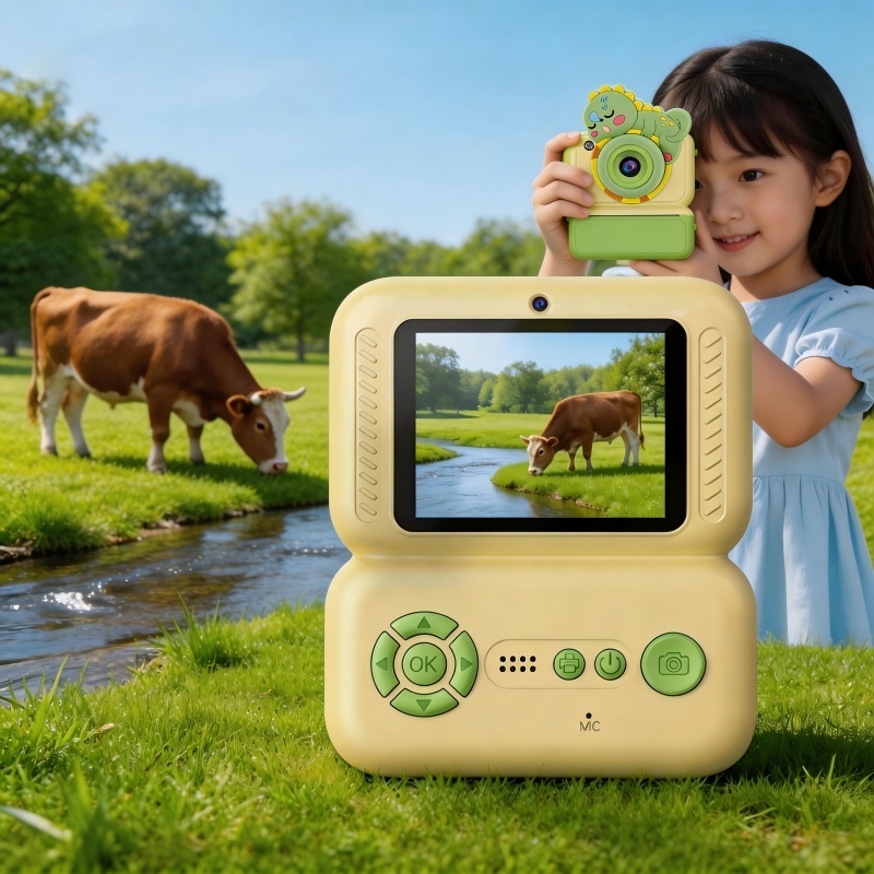 DLC Students Instant Print Camera 4800W HD Dual Lens 1080P Video One Click Photo