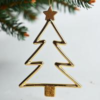 Complementar sin esfuerzo cualquier decoración navideña Promoción de negocios Regalos Oro Brillo Estrella Ornamento de árbol