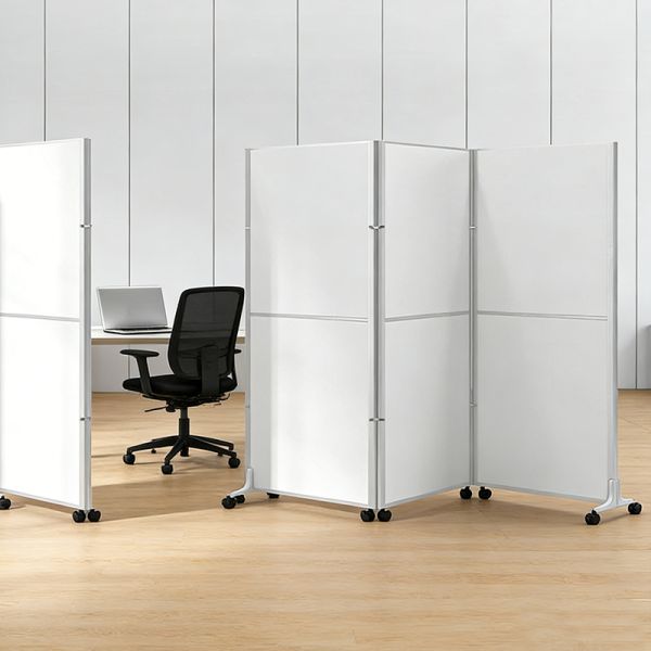 White Wooden Portable Folding Office Room Divider Screen Office Partition