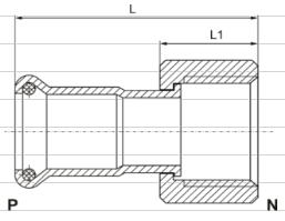 Forged Inox Press Fittings Tee Type Stainless Steel Adapter With Union Nut