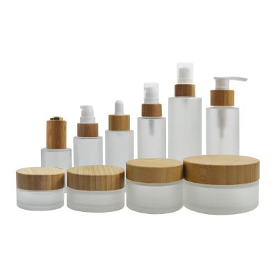os recipientes de empacotamento cosméticos de 15ml 50ml parafusam o frasco do vidro do creme de cara do conta-gotas
