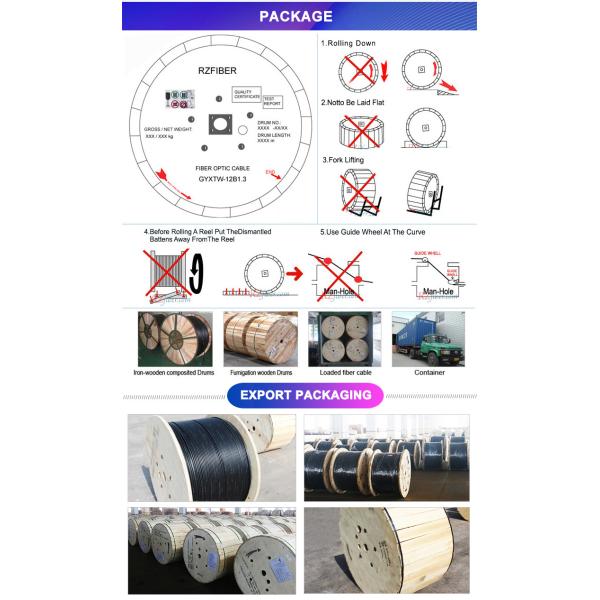 800m Span Aerial Fiber Optic Cable Self Supporting And Amored Sheath Single mode for the Indoor shaft/building wiring