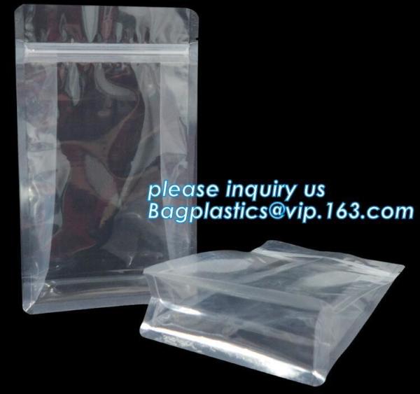 Flexible food Packaging 8 sides sealed flat bottom gusset bag, Professional Production Plastic Medication K Zip