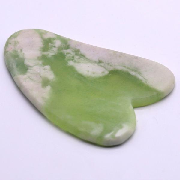 Green Jade Guasha Stone Facial Neck Body Massage Scraping Tool for Face and Body Logo