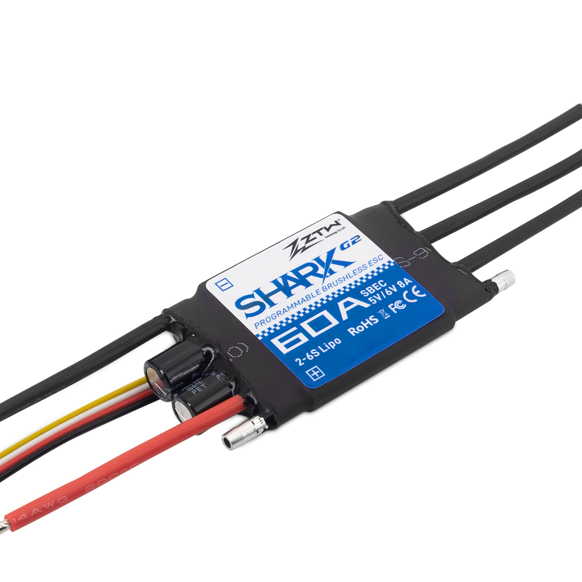 60A ZTW Shark ESC G2 With 8A SBEC Light Underwater Thrusters 2-6S ESC