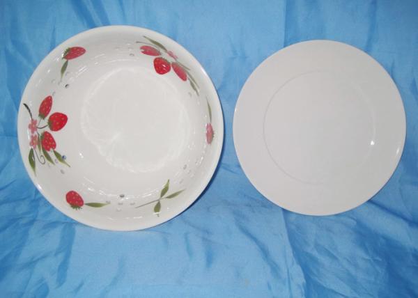 Food Safe Ceramic Houseware 8 Inch Saucer Ceramic Colander Fruit Bowl