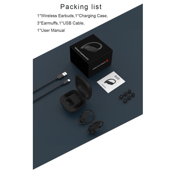 Ear Hook Transmission 10M 500mAh Sports Wireless Bluetooth Earbuds