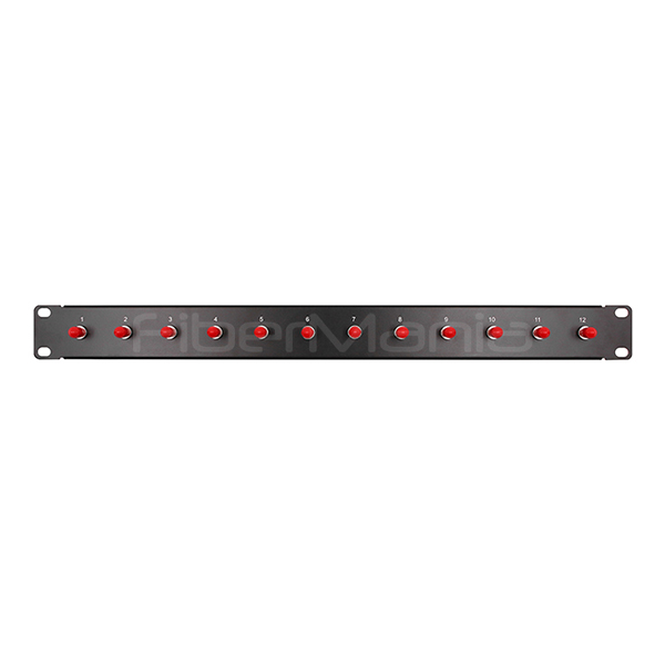 1U 19 дюймовая панель адаптера ST 12 портов загружены с адаптером ST Simplex Multimode